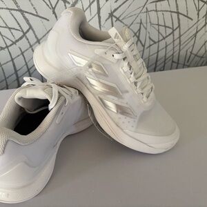 Adidas White and Silver Athletic Shoes